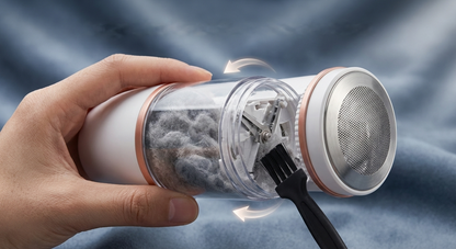 Furano Rechargeable Fabric Shaver with 2 Replaceable Stainless Steel 6-Leaf Blades(1 Free Extra Included) | Lint Remover with 3-Speed Settings & LED Display - Efficient Sweater and Lint Shaver for Clothes, Removing Fuzz, Lint Balls, Pills, and Hairballs